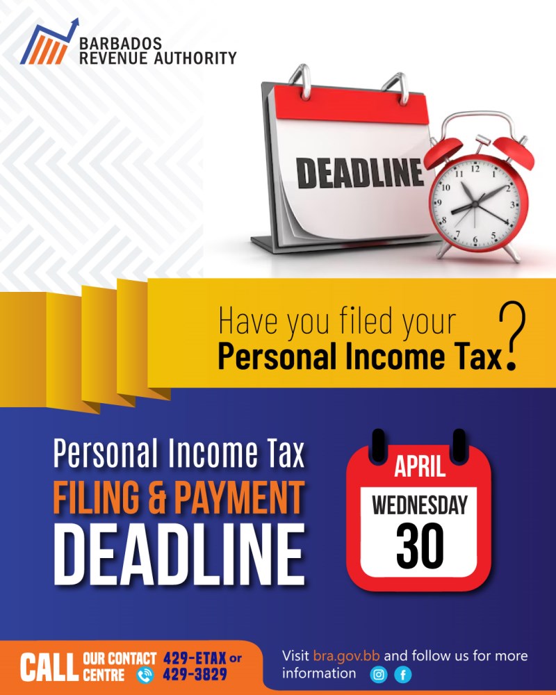 Personal Income Tax Filing Deadline Remains April 30