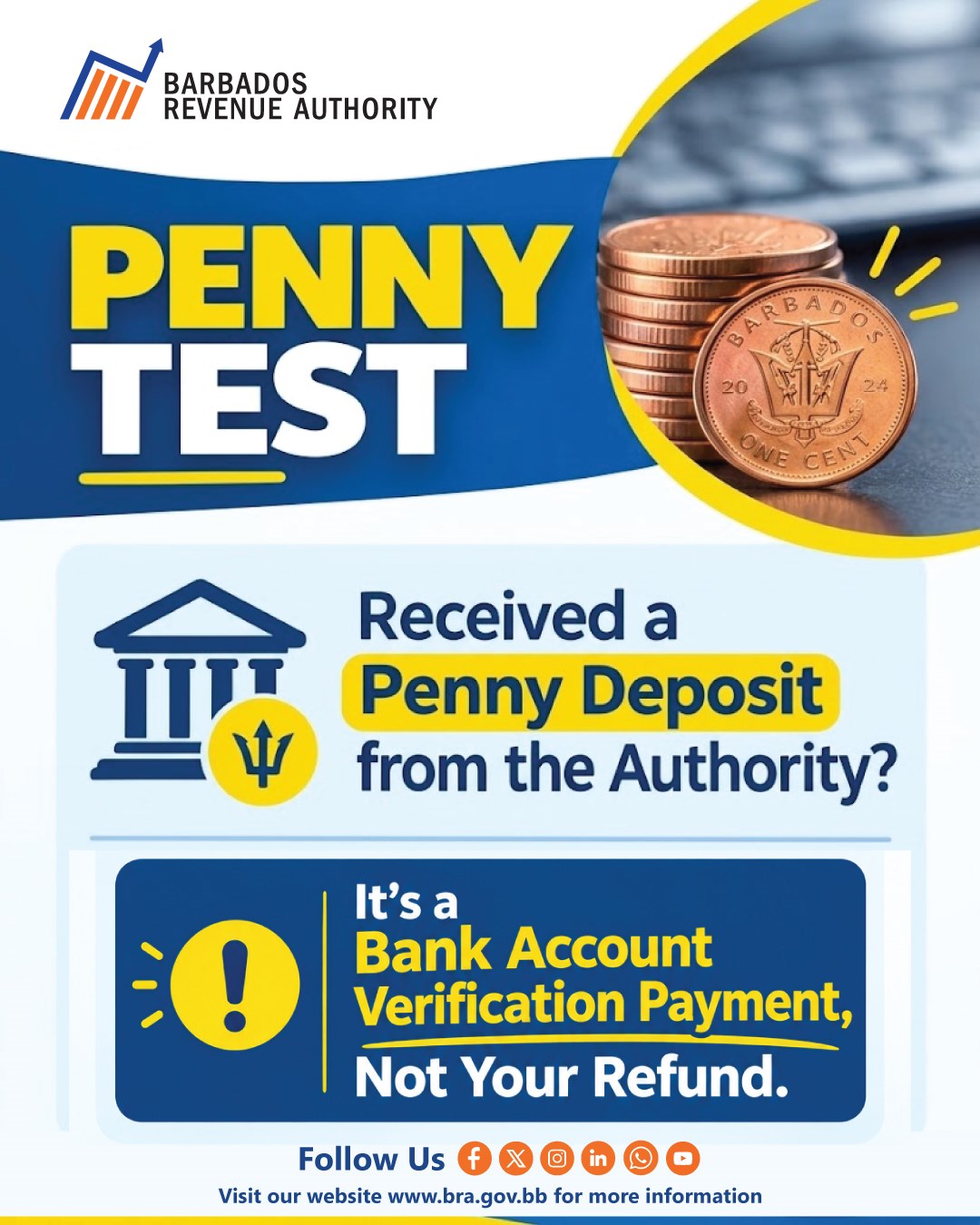 BRA Conducts Bank Account ‘Penny Test’ Verification Ahead of Refund Payments